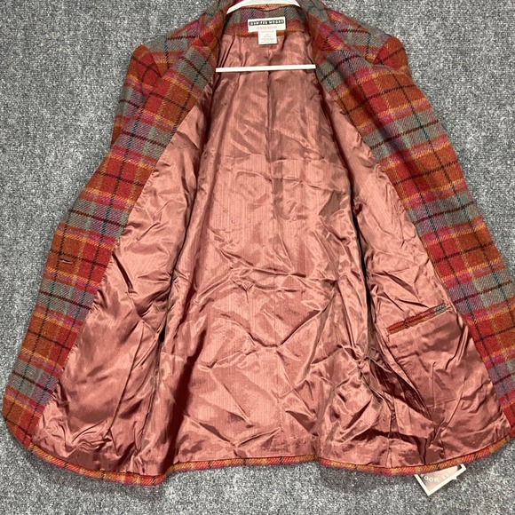 Vintage Jennifer Moore Blazer Women's Medium Multi-Color Plaid Wool Blend Jacket - Picture 4 of 11
